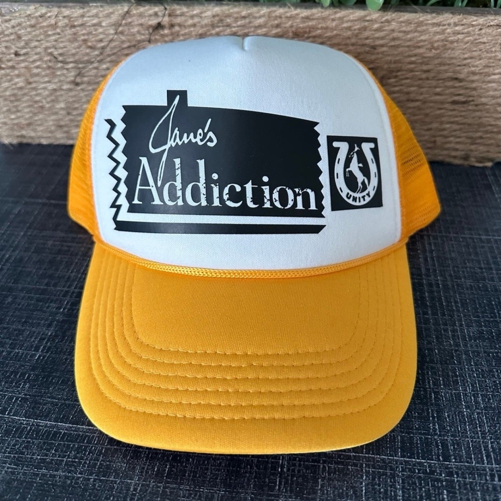 Janes Addiction Yellow Trucker Hat! Brand New